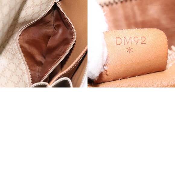 CELINE Macadam Canvas Shoulder Bag Beige Gold - Picture 13 of 13